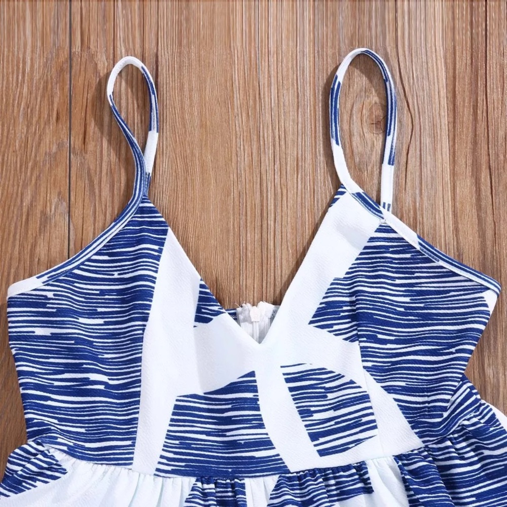 White and Blue Romper